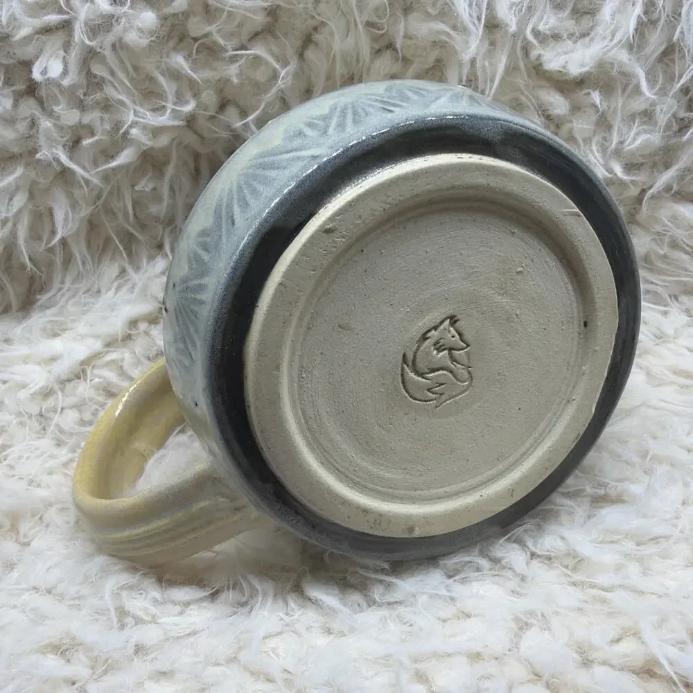 Handmade Ceramic Fidget Mug Large Whimsical Moth Bee Celestial